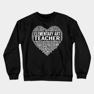 Elementary Art Teacher Heart Crewneck Sweatshirt